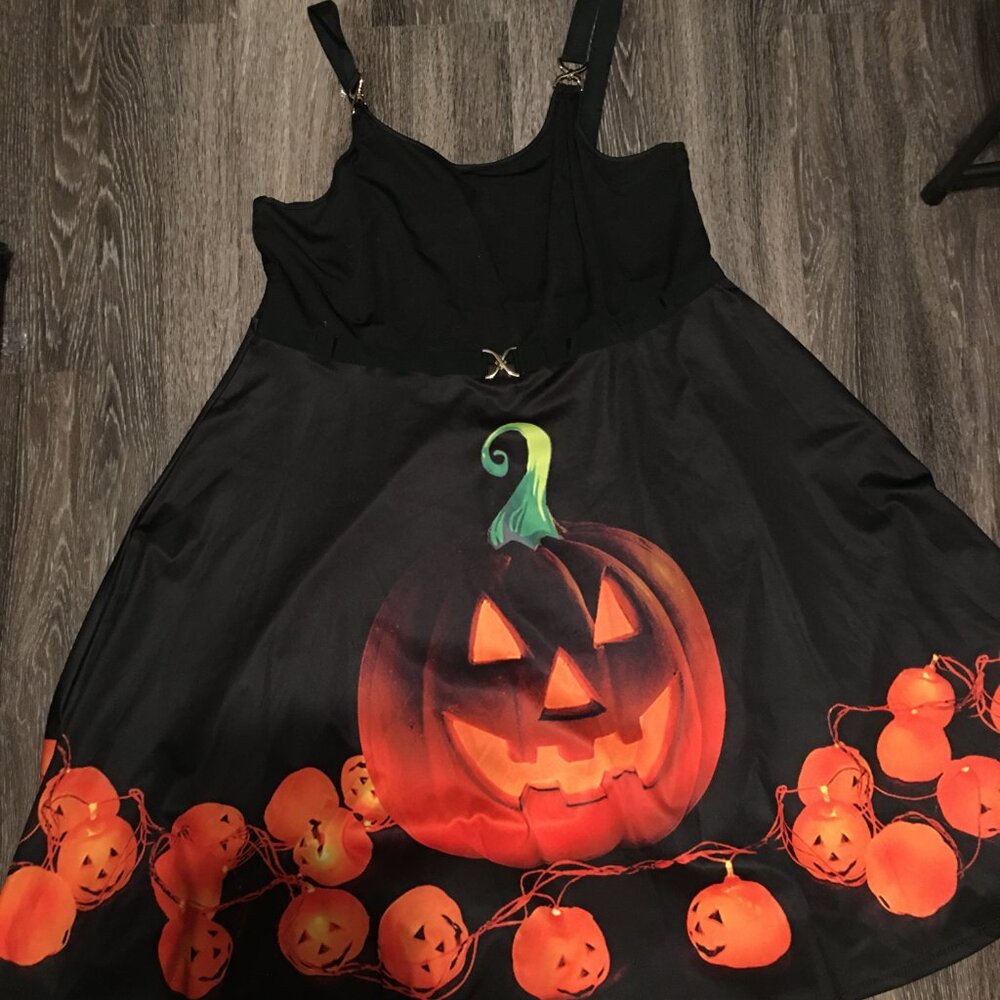 Halloween Pumpkin Dress,  XL  This Does Stretch Pat1